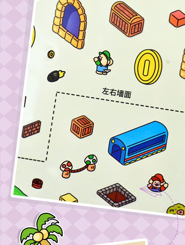 Large Edition 9.0 Game Series Scenery Stickers Mini Stress Relief DIY 3D Stickers